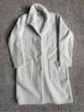 Cyrus Cream Textured Button-Front  Coat